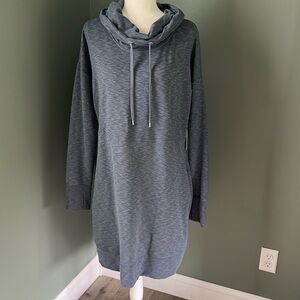 Athleta Chill Out Sweatshirt Dress Marled Blue New